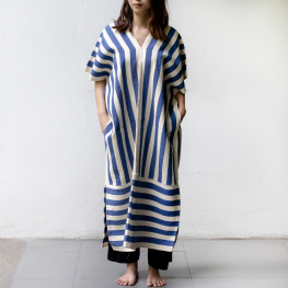 Karen dress (Blue & White stripes)