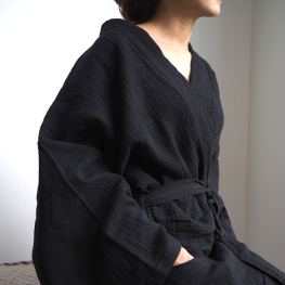 Raya Heritage signature bathrobe- Black