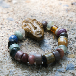 Thai natural stones, lapis, jasper, opal and agate bracelet