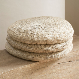 Hemp crochet cushion