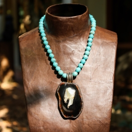Quartz and turquoise necklace