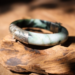 Jade silver bangle
