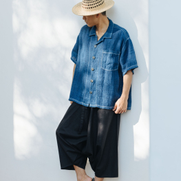 Handwoven indigo dyed shirt