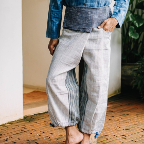 Hemp cotton wrapped pants with jumped legs