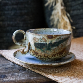 Quiet kiln coffee cup & saucer set