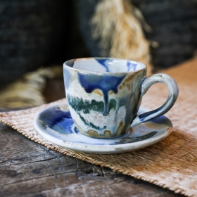 Earth  kiln espresso cup & saucer set