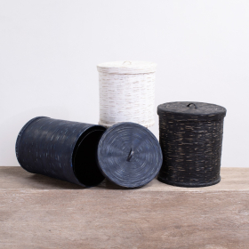 Hand woven bamboo basket - Black