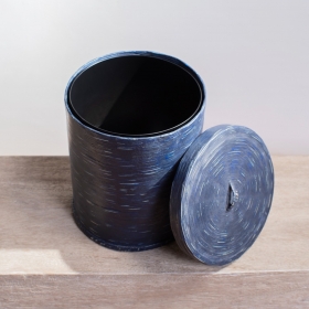 Hand woven bamboo basket - Indigo blue