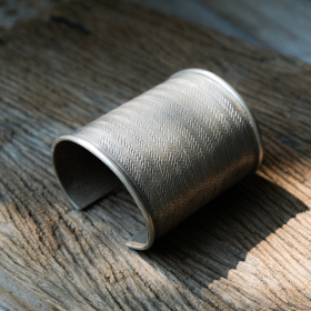 Chevron silver cuff bracelet