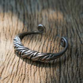 Braided silver cuff bracelet