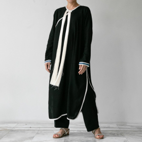 Yao Latan, ethnic tribe style dress - Black