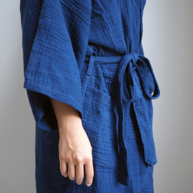 Raya heritage signature robe - Indigo blue