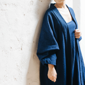 Natural cotton dress with jacket / Set of 2