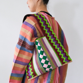Lahu applique hand-stitched Yam, green & lavender