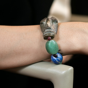 Agate & lapis  lasuli beads bracelet 